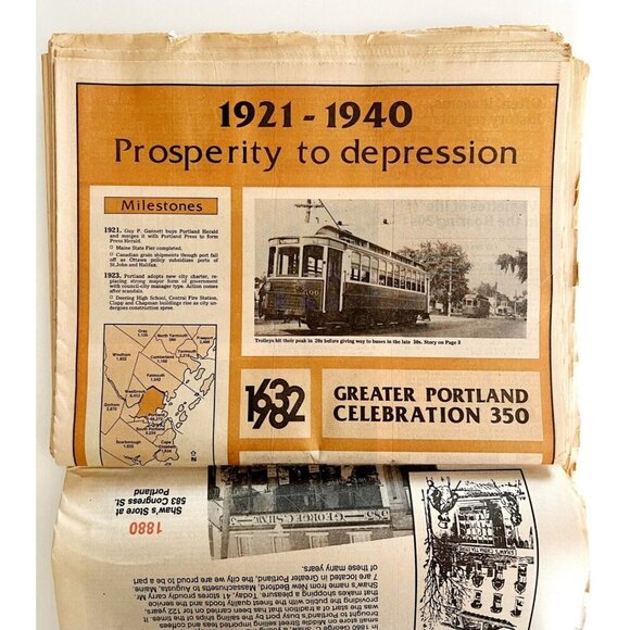 Portland Maine 350th Anniversary Newspaper 1982 Complete Vintage Press Herald - Picture 6 of 11